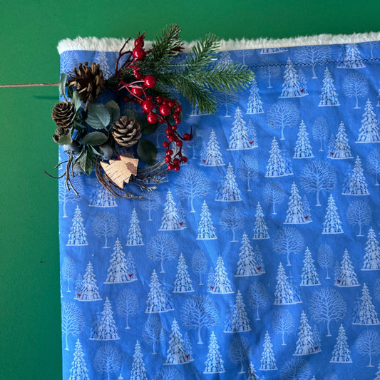 SALE - Christmas Trees Handmade Sherpa Fleece Blanket